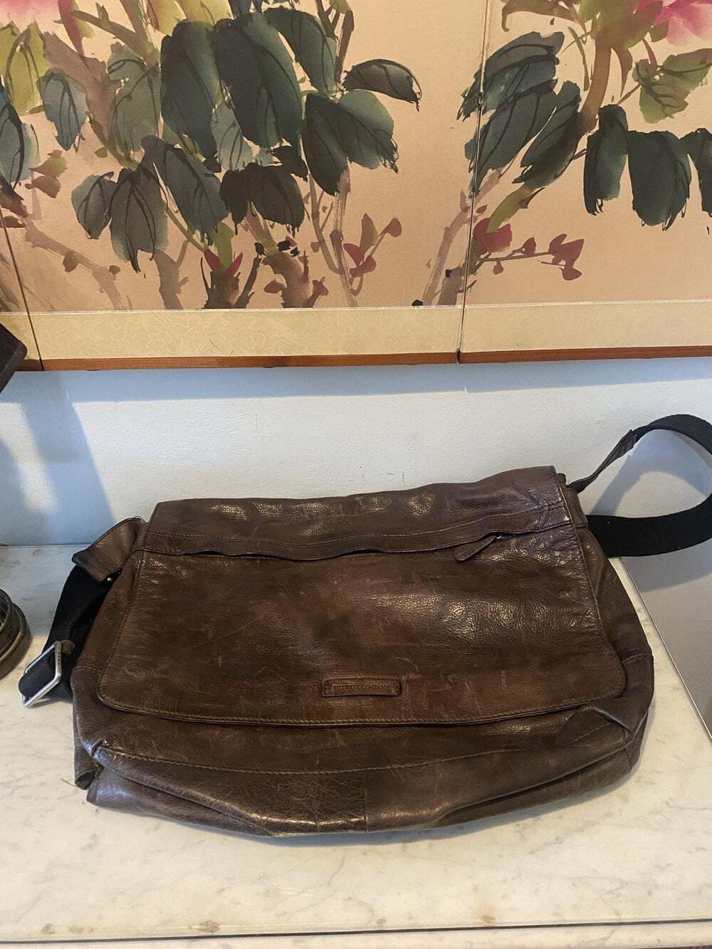 Frye Messenger Bag Mens Large Brown Leather Flap Crossbody Adjustable Strap